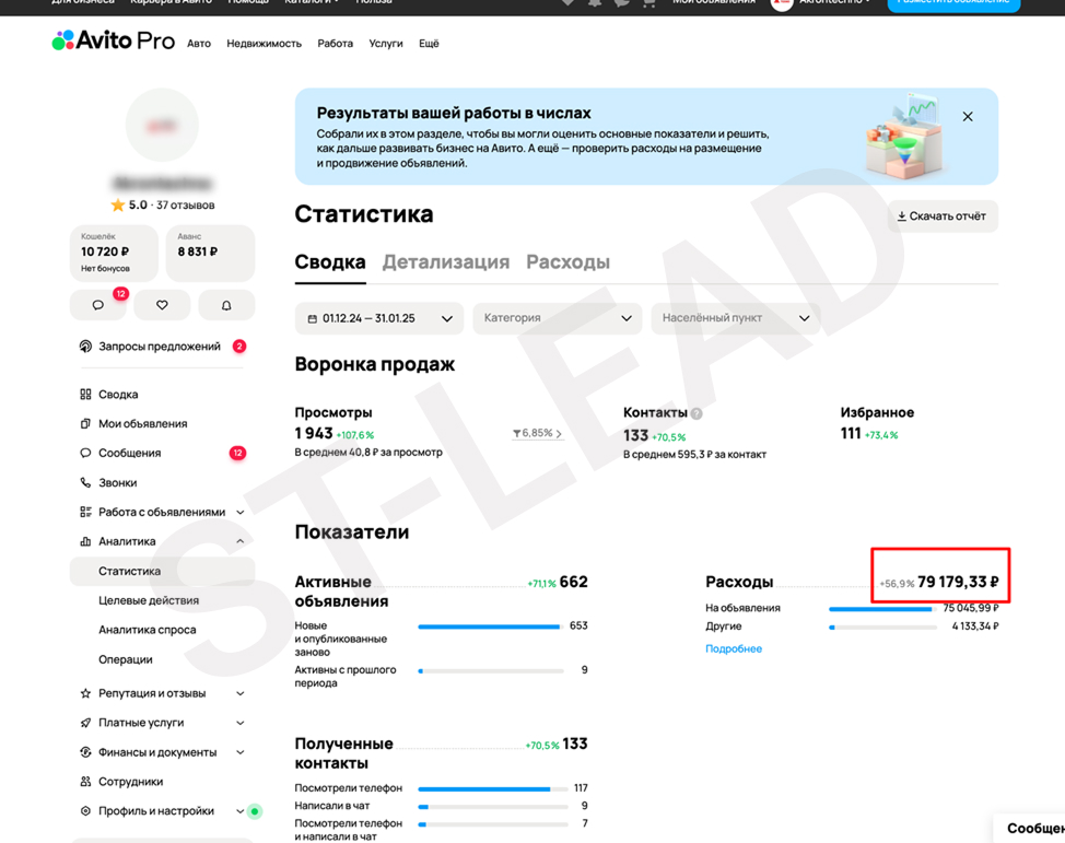 Показатель в Роистат за 2 месяца работы крайних по генераторам